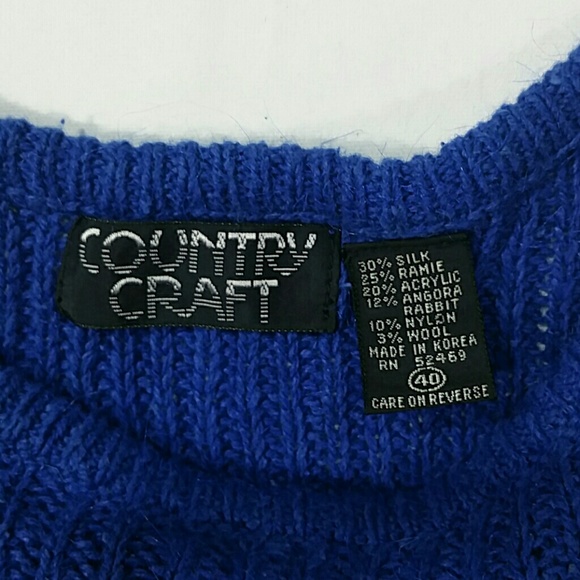 Vintage Country Craft Royal Blue Sweater Vest - Picture 3 of 3